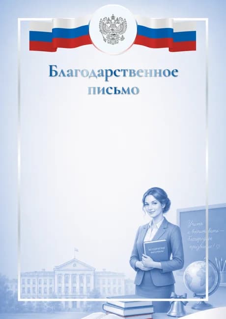 Шаблон благодарственного письма 04